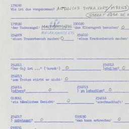 Western questionnaire, answ...