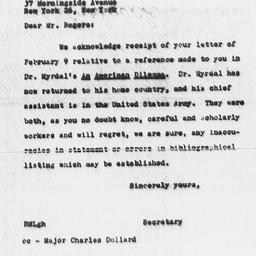 Letter from Robert M. Leste...