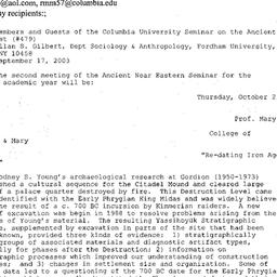 Announcements, 2003-10-02. ...