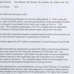 Investment Committee Meeting