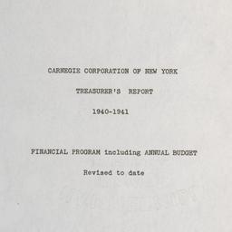 Treasurer's Report, 194...