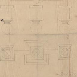 Lamp fixture elevation, plan
