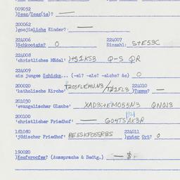 Western questionnaire, answ...