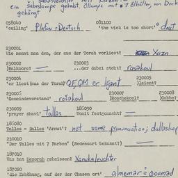 Western questionnaire, answ...