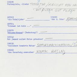 Western questionnaire, answ...