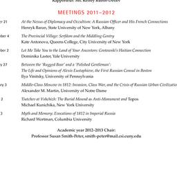 Schedules, Slavic History a...
