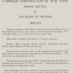 Board Meeting, 12/19/1919