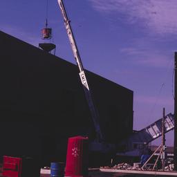 Construction view with crane.