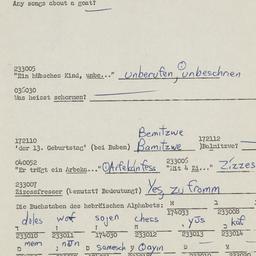 Western questionnaire, answ...