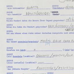 Western questionnaire, answ...