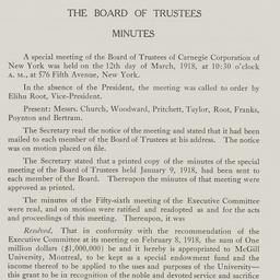 Board Meeting, 3/12/1918