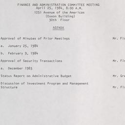 Meeting of the Finance and ...