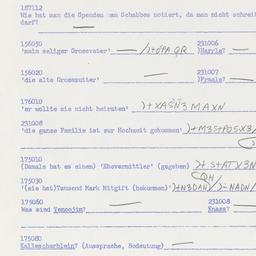 Western questionnaire, answ...