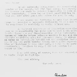 Letter from Charles Dollard...
