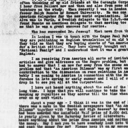 Letter from Gunnar Myrdal t...