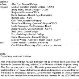 Minutes, 2000-12-07. Econom...