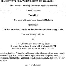 Announcements, 2005-01-20. ...