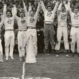 Cheerleaders Men Jumping
