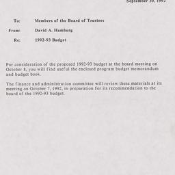 Budget Files 1992-1993