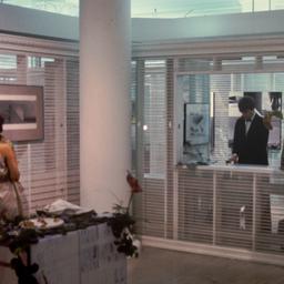 Interior view, people in ex...