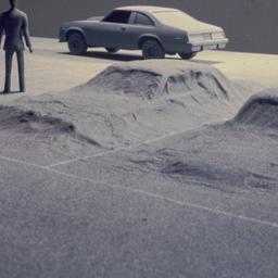 Model, detail of submerged ...