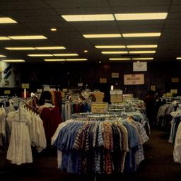 Interior view, clothing store.