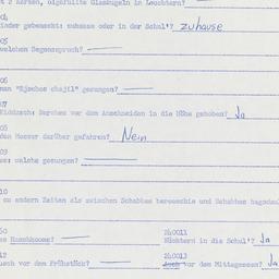 Western questionnaire, answ...
