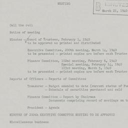 Board Meeting, 3/21/1940