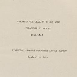 Treasurer's Report, 194...
