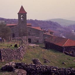 Church and outbuildings wit...