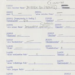 Western questionnaire, answ...