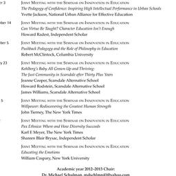 Schedules, Ethics, Moral Ed...