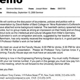 Announcements, 2000-09-13. ...