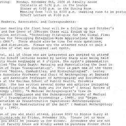 Announcements, 2004-11-08. ...