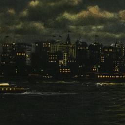River Front by Night, New York
