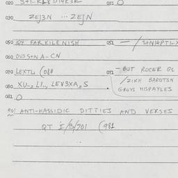 Eastern questionnaire, answ...