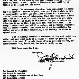 Letter from Melville J. Her...