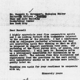 Letter from Russell W. Dave...