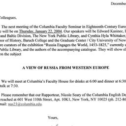Announcements, 2004-01-22. ...