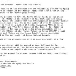 Announcements, 2005-04-25. ...