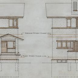 Front, rear elevations