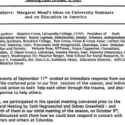 Minutes, 2001-10-09. Innova...