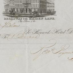 Howard Hotel. Bill or receipt