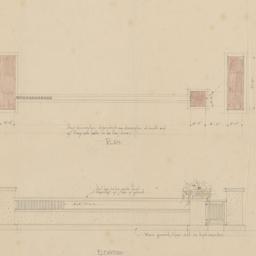 South entrance plan, elevation