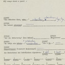 Western questionnaire, answ...
