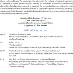 Schedules, The Middle East,...