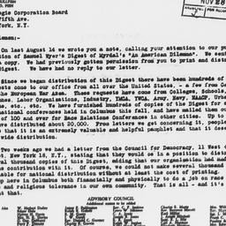 Letter from Ray S. Reinert ...