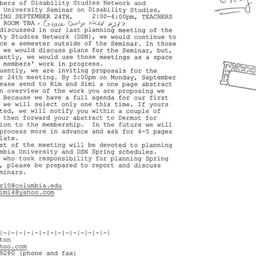 Announcements, 2003-09-24. ...