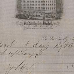 St. Nicholas Hotel. Bill or...