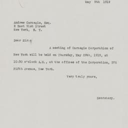 Board Meeting, 5/29/1919